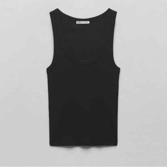 Black Zara High Neck Tank - Picture 1 of 3